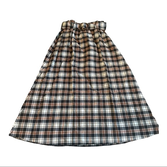 Asos DESIGN midi skirt with belt detail in check print - Picture 5 of 10
